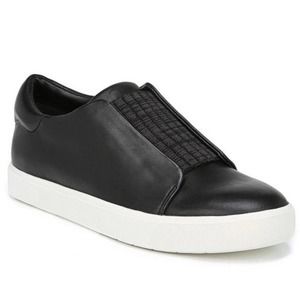 Vince Womens Leather Cantara Slip-On Sneaker Elastic Gore Round Toe Size 7 Black